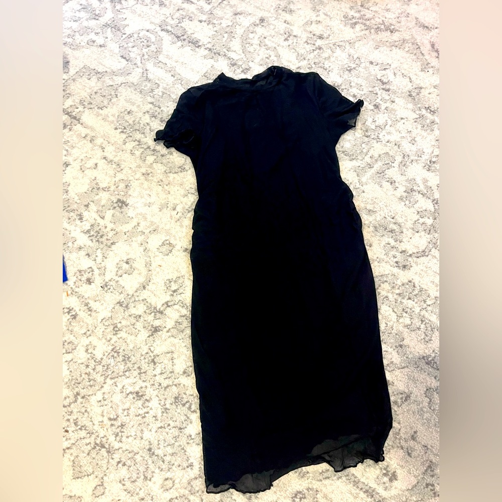 Black maternity mini dress